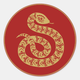 Pegatina Redonda Año chino de la serpiente