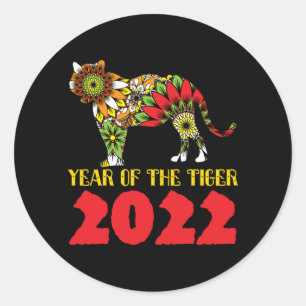 Pegatina Redonda Año chino del tigre 2022