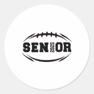 Pegatina Redonda Año de graduación 2025 de Football Senior _1