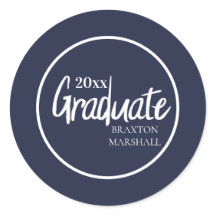 Año de graduación en azul marino
