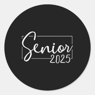 Pegatina Redonda Año de Graduación Universitaria Superior 2025