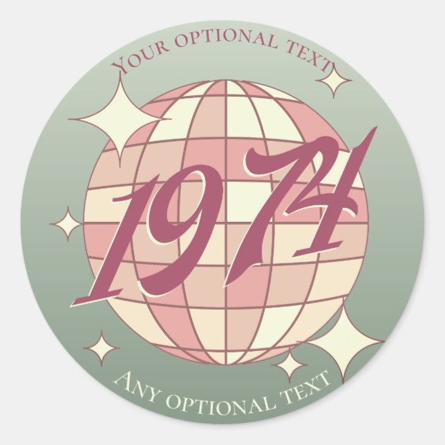 Pegatina Redonda Año de la cosecha 1974 50º aniversario (Anverso)