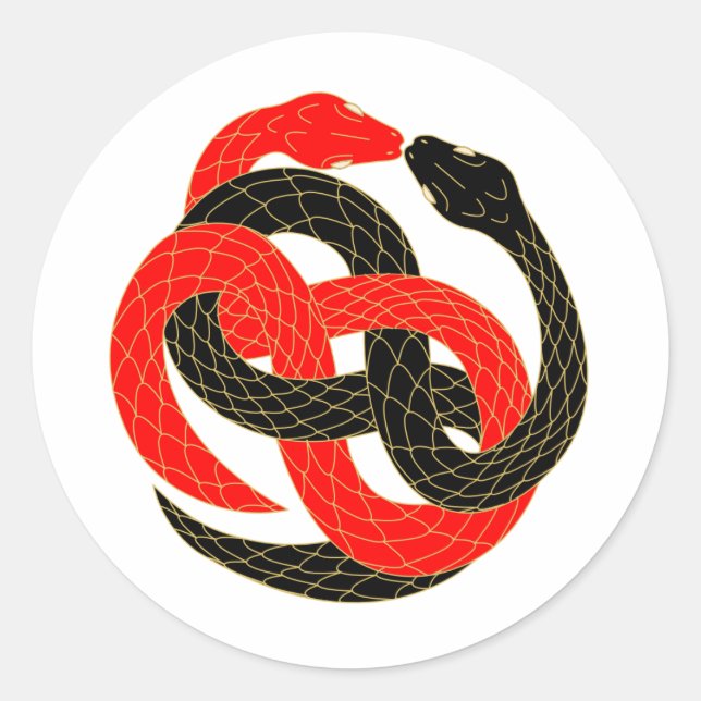 Pegatina Redonda Año de la serpiente (Anverso)