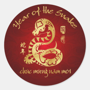 Pegatina Redonda Año de la serpiente 2013 - Año nuevo vietnamita -