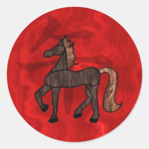 Pegatina Redonda Año del caballo