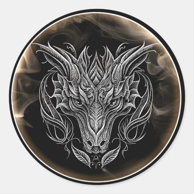 Pegatina Redonda Año del Dragón 2024 (Anverso)