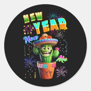 Pegatina Redonda Año nuevo