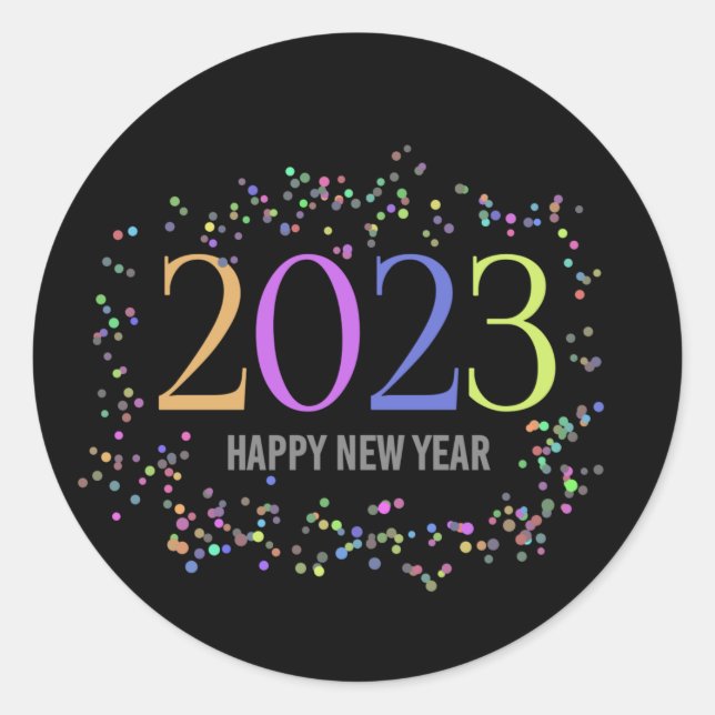 Pegatina Redonda año nuevo 2023 (Anverso)