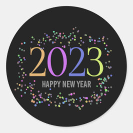 Pegatina Redonda año nuevo 2023