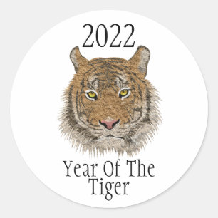 Pegatina Redonda Año Nuevo Chino 2022   Año del tigre