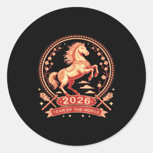 Pegatina Redonda Año Nuevo Chino 2026 Año del Caballo _5