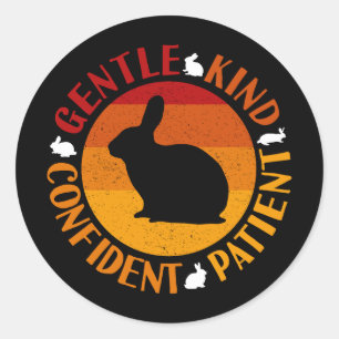 Pegatina Redonda Año Nuevo Chino de los Rasgos de Conejo