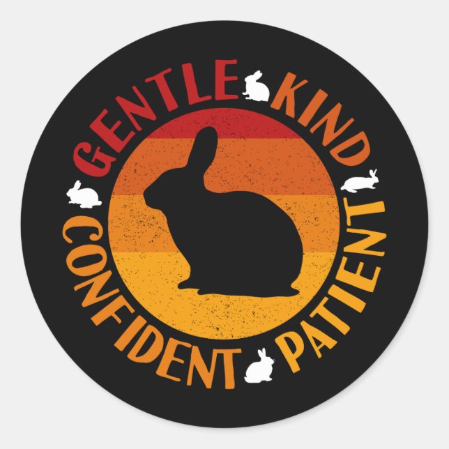 Pegatina Redonda Año Nuevo Chino de los Rasgos de Conejo (Anverso)