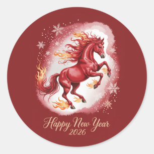 Pegatina Redonda Año Nuevo Chino del Caballo 2026