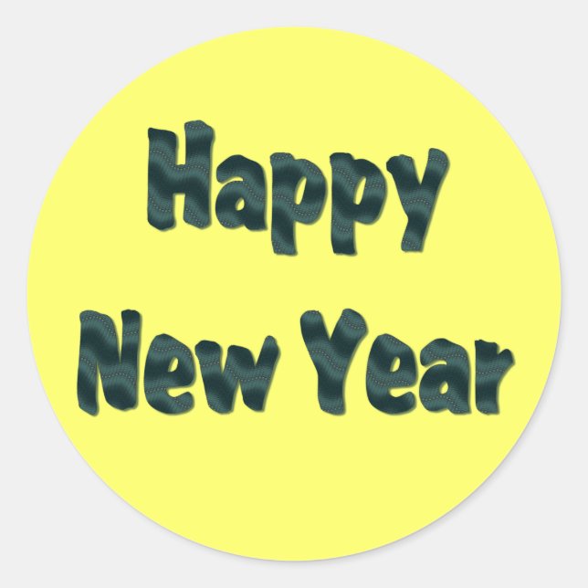 Pegatina Redonda año nuevo feliz (Anverso)
