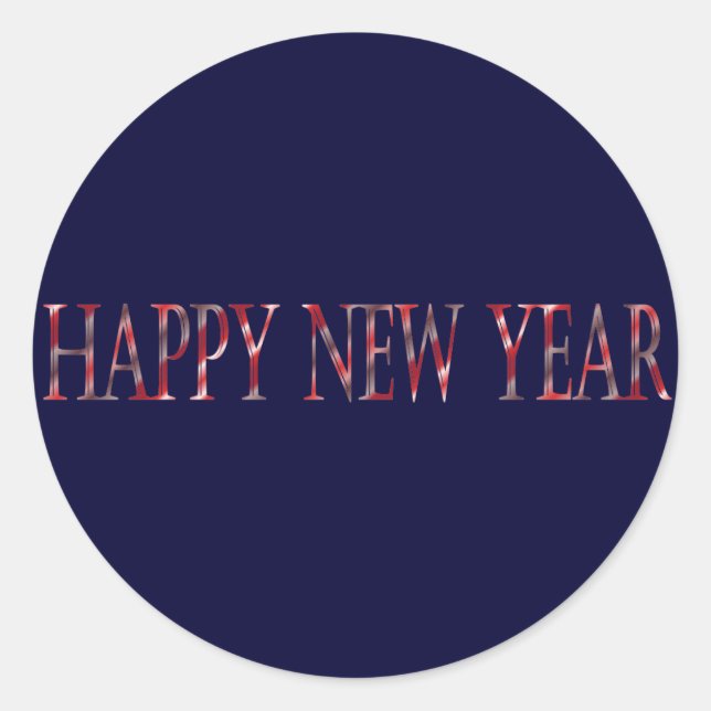 Pegatina Redonda año nuevo feliz (Anverso)