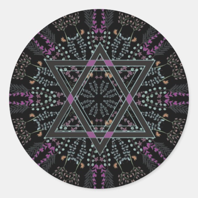 Pegatina Redonda Año Nuevo judío de Shana Tova (Anverso)