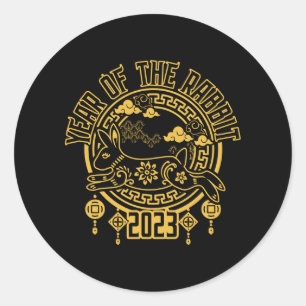 Pegatina Redonda Año nuevo lunar chino del conejo