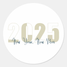 Pegatina Redonda Año Nuevo, Vibe Nuevo