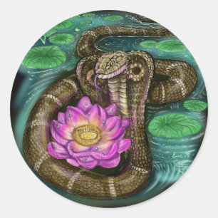 Pegatina Redonda Año zodiaco chino de la serpiente