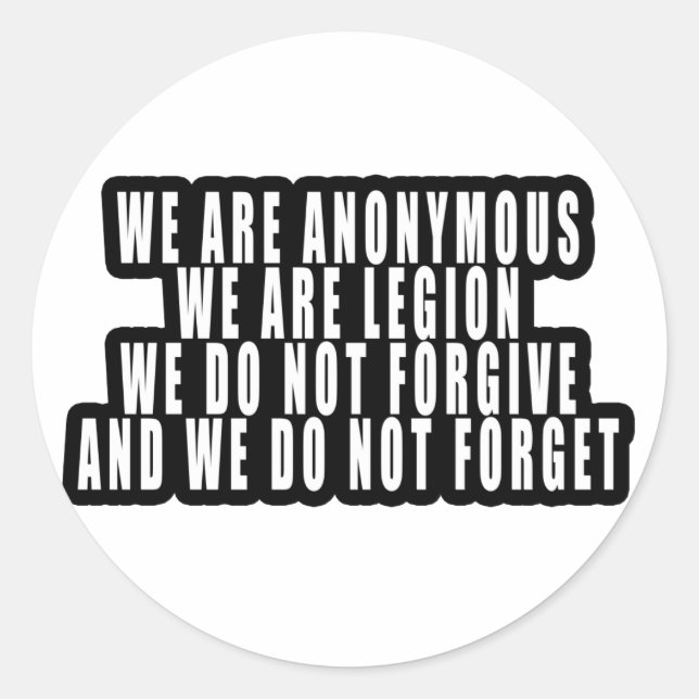 PEGATINA REDONDA ANÓNIMO (Anverso)