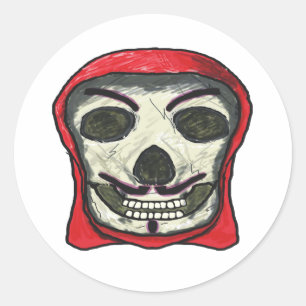 Pegatina Redonda Anonymous Hacker Skull
