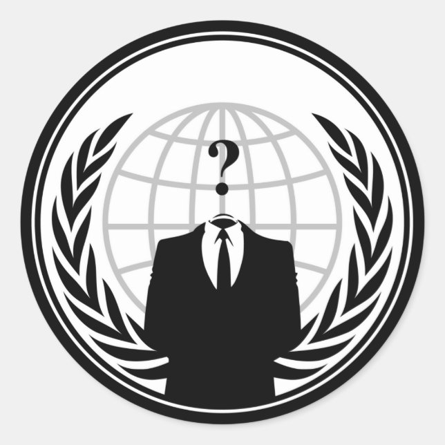 Pegatina Redonda ANONYMOUS logo (Anverso)