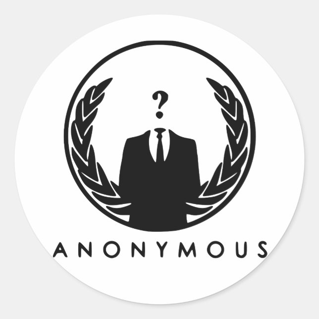Pegatina Redonda Anonymous Logo (Anverso)