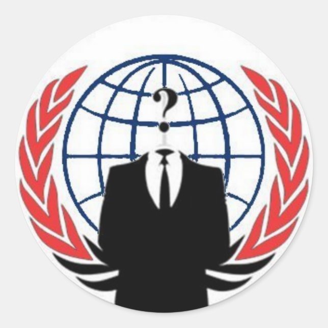 Pegatina Redonda #anonymous ops (Anverso)