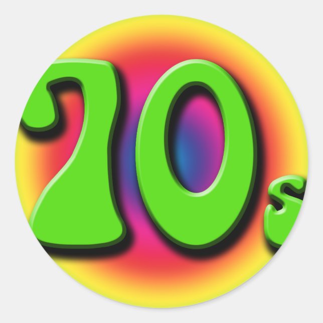 Pegatina Redonda Años 70 (Anverso)