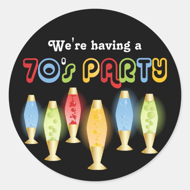 Pegatina Redonda Años 70 de Groovy (Anverso)