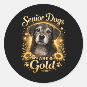 Pegatina Redonda Años Dorados, Corazones Leales