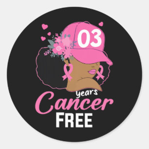 Pegatina Redonda Años Sobreviviente libre de cáncer de mama Cáncer