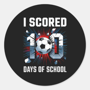 Pegatina Redonda Anoté 100 Días De Fútbol Escolar 100º Día De Escue