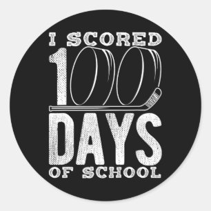 Pegatina Redonda Anoté 100 Días De Hockey Escolar
