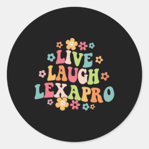 Pegatina Redonda Ansiedad terapéutica de salud mental de Laugh Lexa