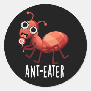 Pegatina Redonda Ant-eater Funny Ant Pun Dark BG