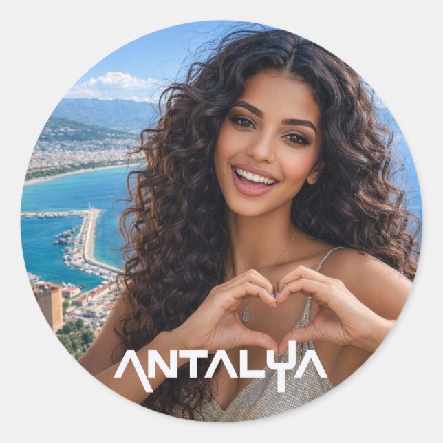 PEGATINA REDONDA ANTALYA - TURQUÍA (Anverso)