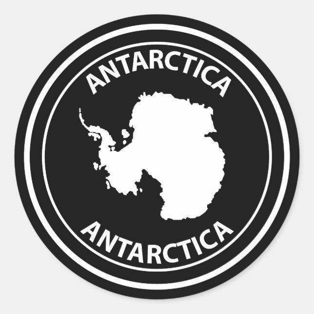 Pegatina Redonda Antártida (Anverso)