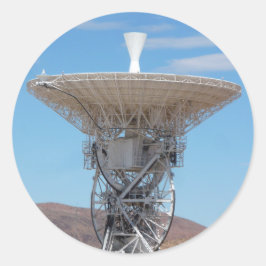Pegatina Redonda Antena de Dish Espacial Profunda Apolo