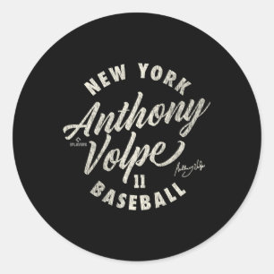 Pegatina Redonda Anthony Volpe New York Blbpa cursiva de béisbol
