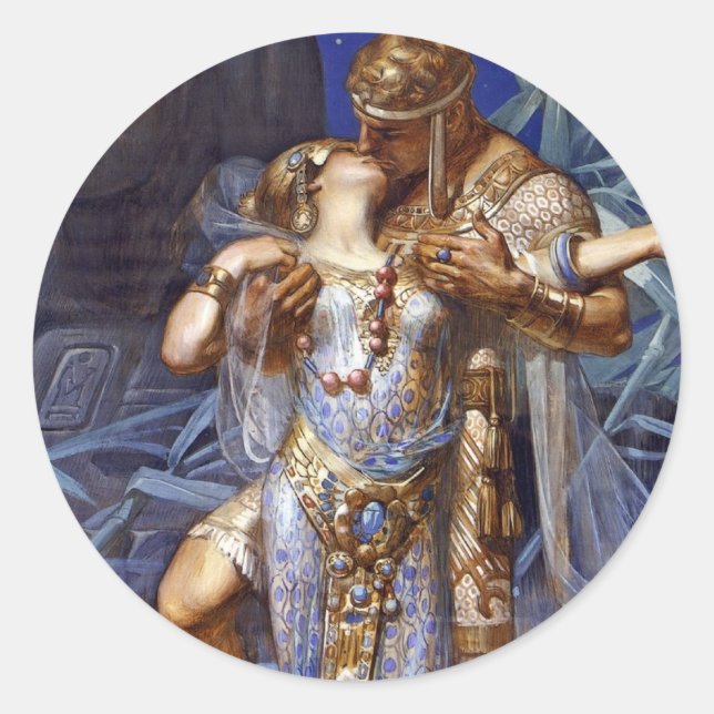 Pegatina Redonda Anthony y Cleopatra Love Classic (Anverso)