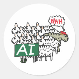 Pegatina Redonda Anti-AI