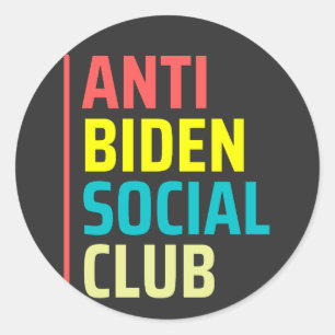 Pegatina Redonda Anti Biden Social Club