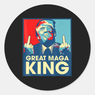 Pegatina Redonda Anti Biden The Great Maga King Fun Trump Ultra Mag