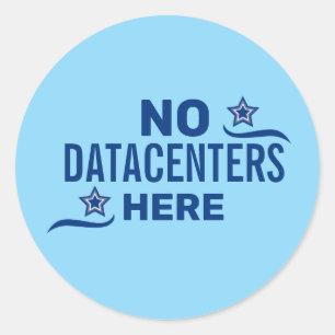Pegatina Redonda Anti Centro de Datos Político