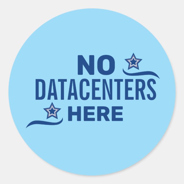 Pegatina Redonda Anti Centro de Datos Político (Anverso)
