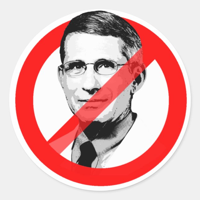 PEGATINA REDONDA ANTI DR. FAUCI (Anverso)