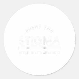 Pegatina Redonda Anti - Estigma Sensibilización sobre la salud ment