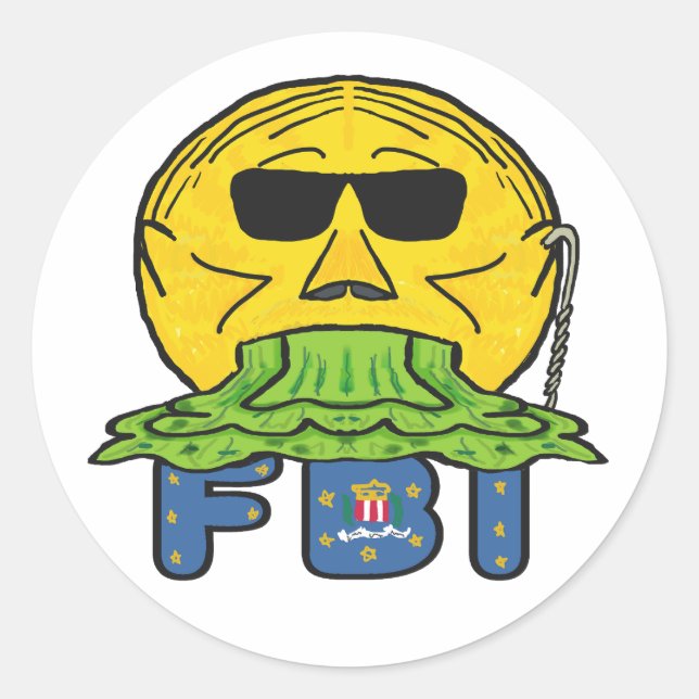 Pegatina Redonda Anti-FBI (Anverso)